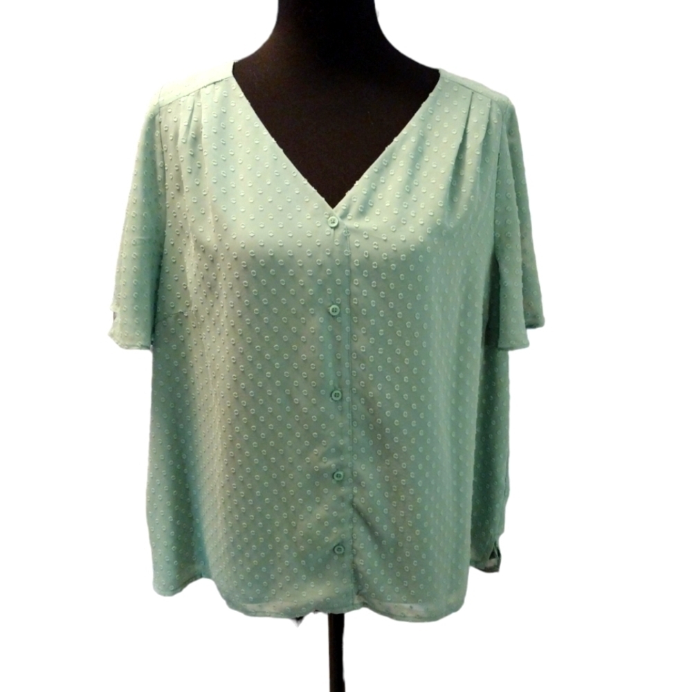 Evri Button Down Short Sleeve Blouse